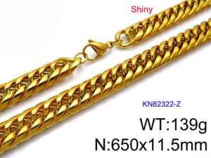 SS Gold-Plating Necklace - KN82322-Z