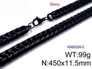 Stainless Steel Black-plating Necklace - KN82328-Z
