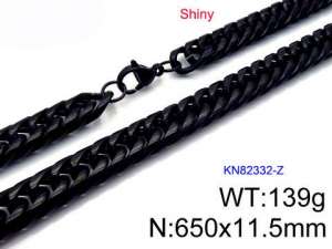 Stainless Steel Black-plating Necklace - KN82332-Z