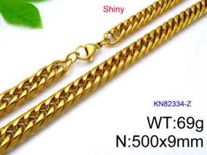 SS Gold-Plating Necklace - KN82334-Z