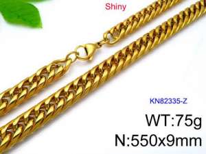 SS Gold-Plating Necklace - KN82335-Z