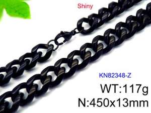 Stainless Steel Black-plating Necklace - KN82348-Z