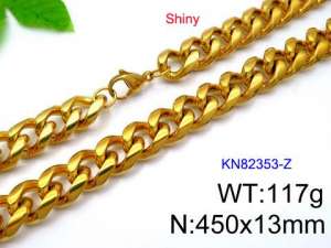 SS Gold-Plating Necklace - KN82353-Z