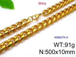 SS Gold-Plating Necklace - KN82374-Z