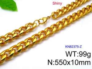 SS Gold-Plating Necklace - KN82375-Z