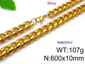 SS Gold-Plating Necklace - KN82376-Z