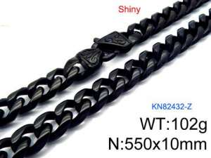 Stainless Steel Black-plating Necklace - KN82432-Z