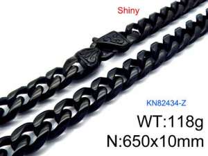 Stainless Steel Black-plating Necklace - KN82434-Z