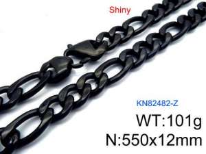 Stainless Steel Black-plating Necklace - KN82482-Z