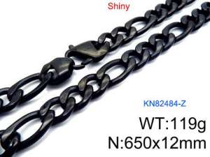 Stainless Steel Black-plating Necklace - KN82484-Z