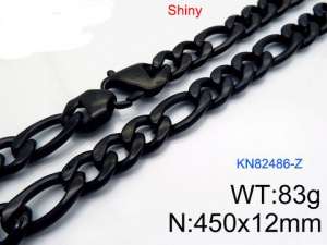 Stainless Steel Black-plating Necklace - KN82486-Z