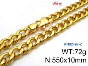 SS Gold-Plating Necklace - KN82497-Z
