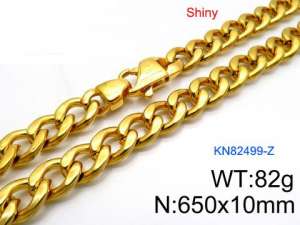 SS Gold-Plating Necklace - KN82499-Z