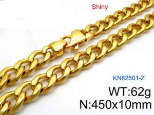 SS Gold-Plating Necklace - KN82501-Z