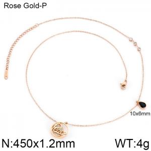 SS Rose Gold-Plating Necklace - KN82523-KSP