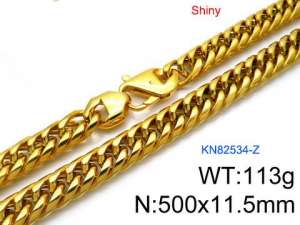 SS Gold-Plating Necklace - KN82534-Z