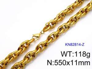 SS Gold-Plating Necklace - KN82814-Z