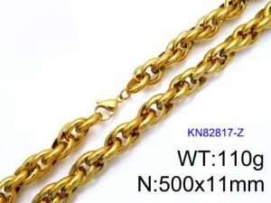 SS Gold-Plating Necklace - KN82817-Z