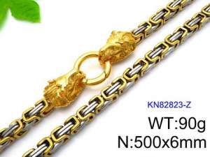 SS Gold-Plating Necklace - KN82823-Z