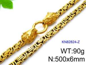 SS Gold-Plating Necklace - KN82824-Z