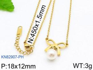 SS Gold-Plating Necklace - KN82907-PH