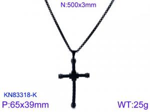 Stainless Steel Black-plating Necklace - KN83318-K
