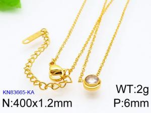 SS Gold-Plating Necklace - KN83665-KA