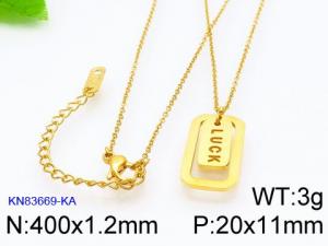 SS Gold-Plating Necklace - KN83669-KA