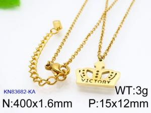 SS Gold-Plating Necklace - KN83682-KA