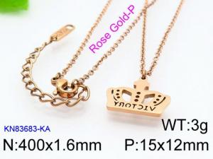 SS Rose Gold-Plating Necklace - KN83683-KA