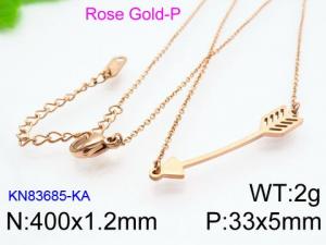 SS Rose Gold-Plating Necklace - KN83685-KA
