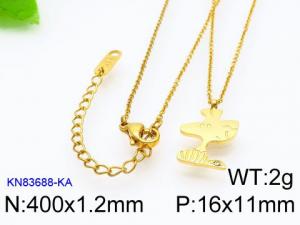 SS Gold-Plating Necklace - KN83688-KA