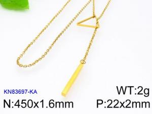 SS Gold-Plating Necklace - KN83697-KA