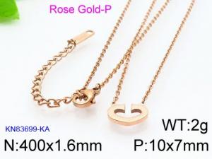 SS Rose Gold-Plating Necklace - KN83699-KA