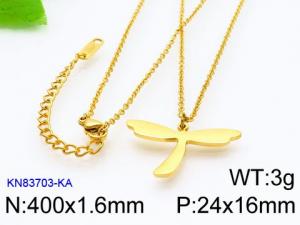 SS Gold-Plating Necklace - KN83703-KA