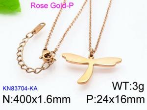 SS Rose Gold-Plating Necklace - KN83704-KA