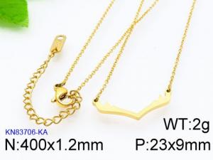 SS Gold-Plating Necklace - KN83706-KA