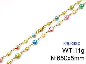 SS Gold-Plating Necklace - KN84080-Z