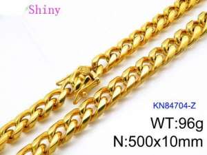 SS Gold-Plating Necklace - KN84704-Z