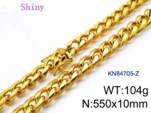 SS Gold-Plating Necklace - KN84705-Z