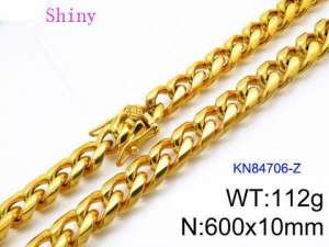 SS Gold-Plating Necklace - KN84706-Z