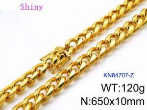 SS Gold-Plating Necklace - KN84707-Z