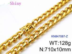 SS Gold-Plating Necklace - KN84708-Z