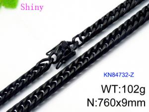 Stainless Steel Black-plating Necklace - KN84732-Z