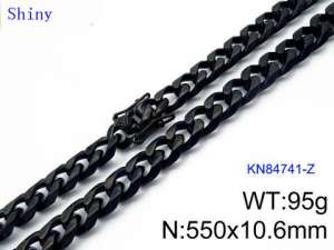 Stainless Steel Black-plating Necklace - KN84741-Z