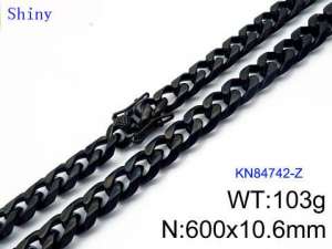 Stainless Steel Black-plating Necklace - KN84742-Z