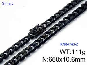 Stainless Steel Black-plating Necklace - KN84743-Z