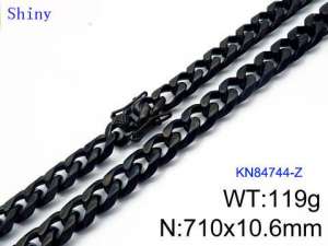 Stainless Steel Black-plating Necklace - KN84744-Z