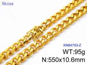 SS Gold-Plating Necklace - KN84753-Z