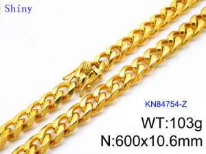 SS Gold-Plating Necklace - KN84754-Z
